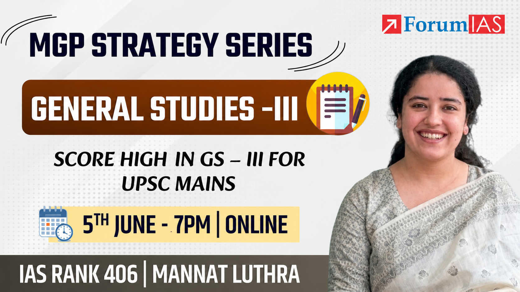 MGP Strategy Series | GS Paper 3 Strategy Session with AIR 406 Mannat Luthra